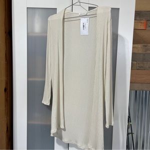 NanaMacs cream full length light weight cardigan NWT